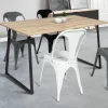 IDMarket Table à manger bois et métal style industriel* Collection Industrielle|Salle À Manger Complète