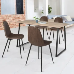 IDMarket Table à manger bois et métal style industriel* Collection Industrielle|Salle À Manger Complète