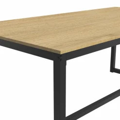 IDMarket Table à manger bois et métal noir 180 cm* Meubles Bas|Meubles En Bois