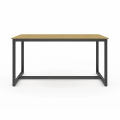 IDMarket Table à manger bois et métal noir 150 cm* Meubles En Bois|Collection Industrielle
