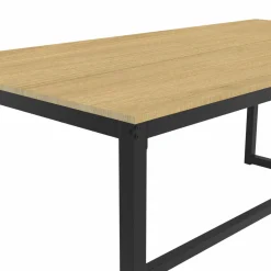 IDMarket Table à manger bois et métal noir 150 cm* Meubles En Bois|Collection Industrielle