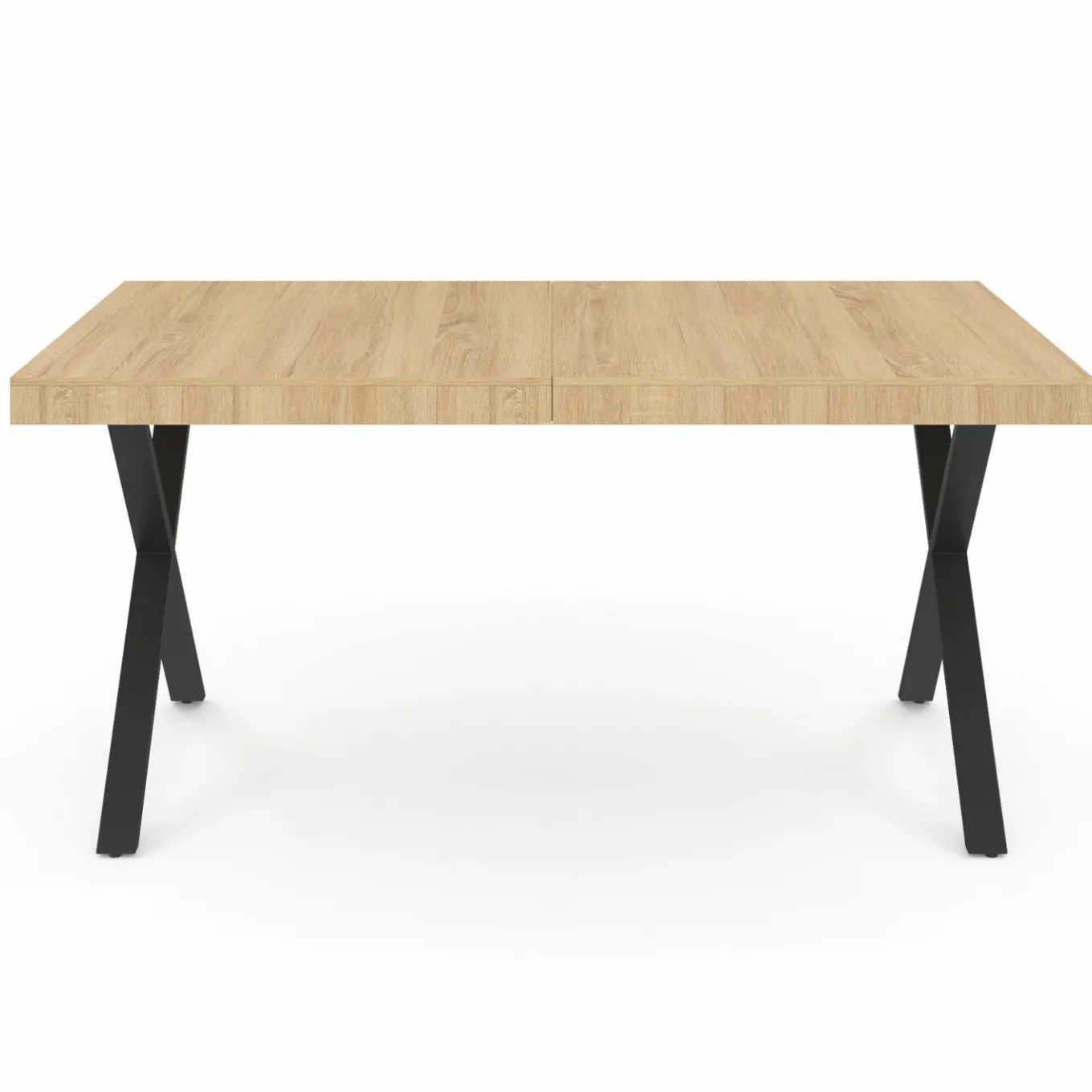 IDMarket Table à manger bois et métal noir 160 cm* Meubles Bas|Collection Industrielle