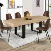 IDMarket Table à manger bois et noir 200 cm* Meubles En Bois|Collection Design