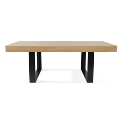 IDMarket Table à manger bois et noir 200 cm* Meubles En Bois|Collection Design