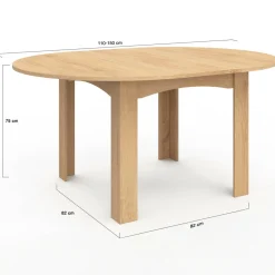 IDMarket Table à manger bois extensible ronde pour 4-8 personnes* Meubles En Bois|Collection Design