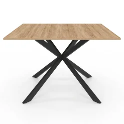 IDMarket Table à manger carrée bois et noir pour 8 personnes* Meubles En Bois|Tables