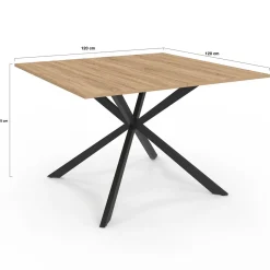 IDMarket Table à manger carrée bois et noir pour 8 personnes* Meubles En Bois|Tables
