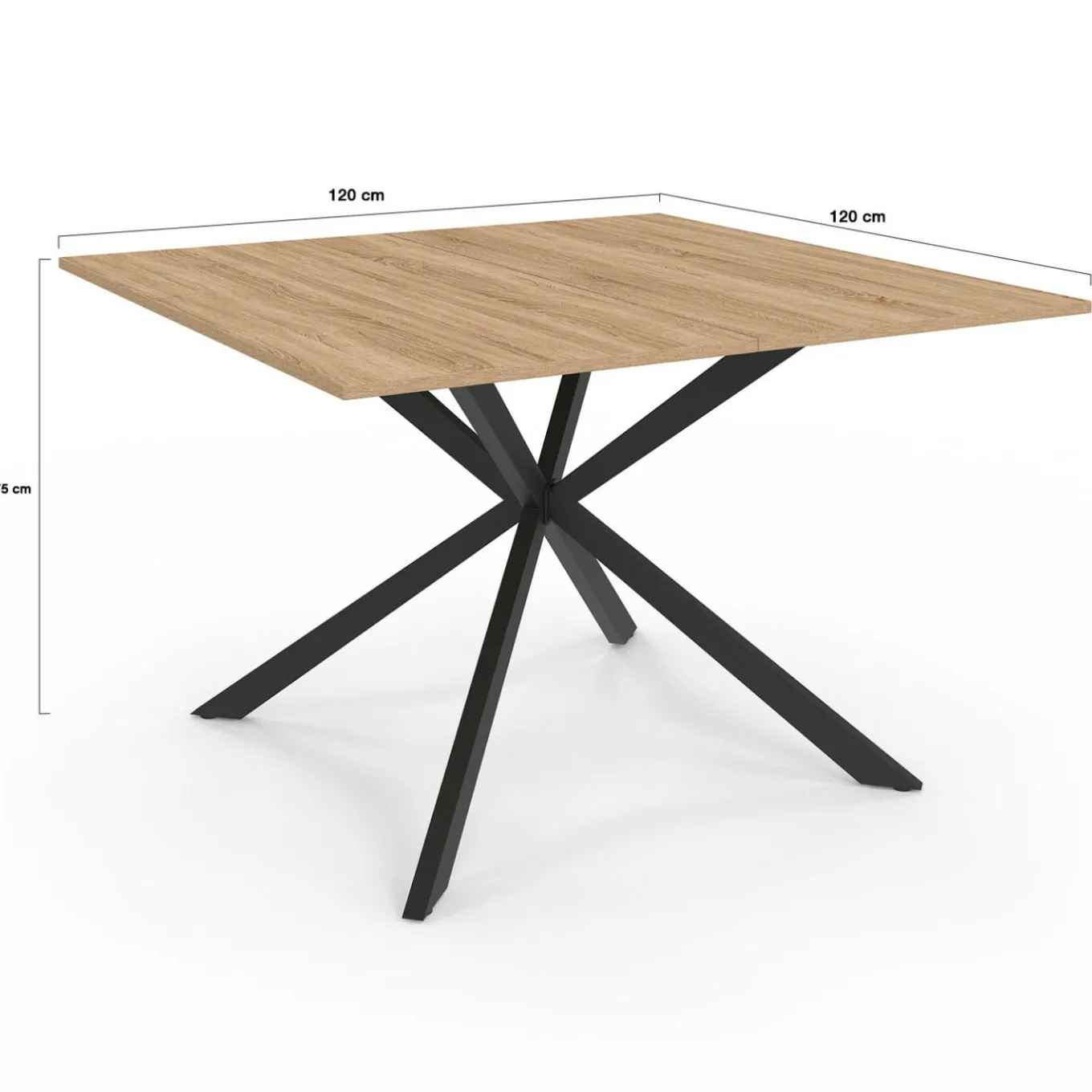 IDMarket Table à manger carrée bois et noir pour 8 personnes* Meubles En Bois|Tables