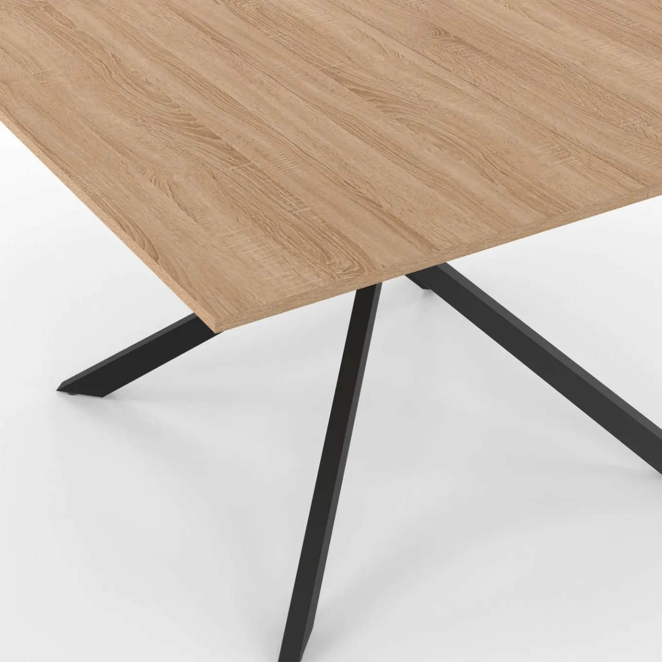 IDMarket Table à manger carrée bois et noir pour 8 personnes* Meubles En Bois|Tables