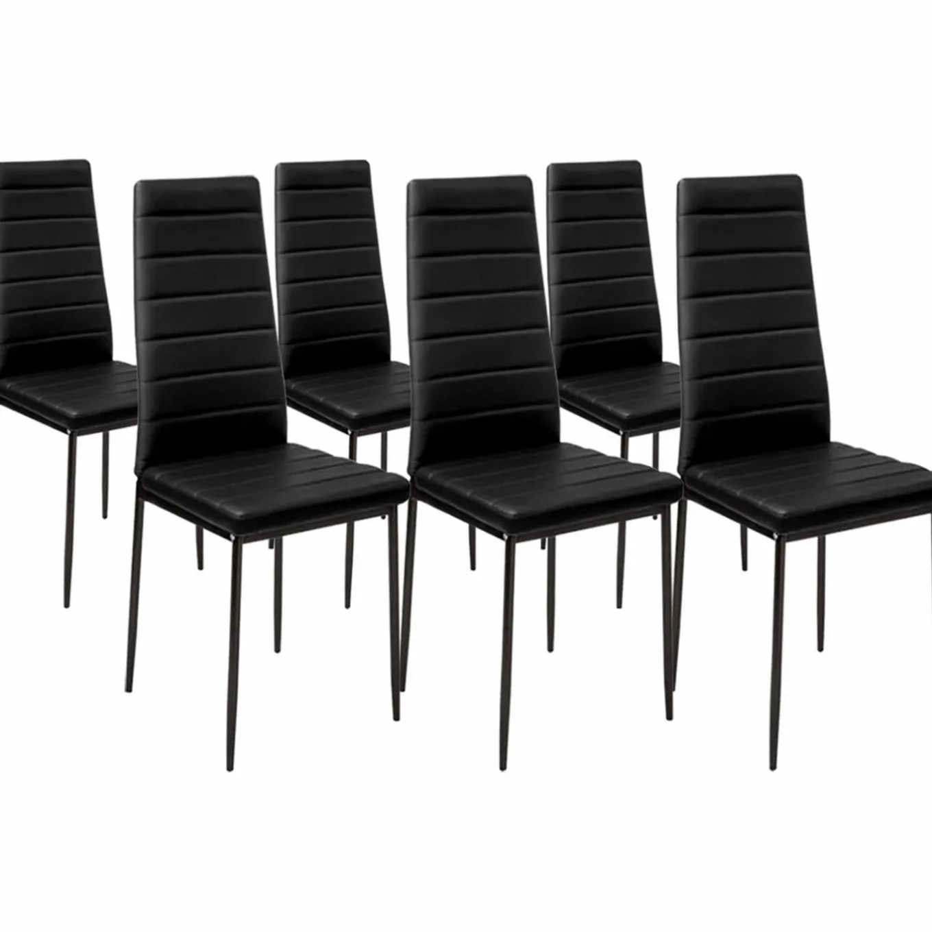 IDMarket Table à manger en bois imitation hêtre et noir 140 cm et 6 chaises noires* Collection Contemporaine|Salle À Manger Complète