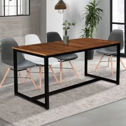 IDMarket Table à manger extensible industrielle 6 à 10 personnes* Collection Vintage|Collection Industrielle