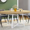 IDMarket Table à manger extensible ronde 4-8 personnes bois et blanc 110-150 cm* Tables|Tables Et Chaises