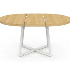IDMarket Table à manger extensible ronde 4-8 personnes bois et blanc 110-150 cm* Tables|Tables Et Chaises