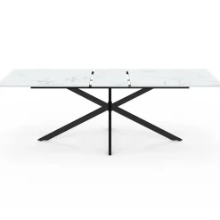 IDMarket Table à manger extensible rectangle 200-240 cm 8-12 personnes effet marbre blanc* Tables|Tables Et Chaises