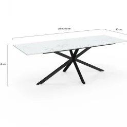 IDMarket Table à manger extensible rectangle 200-240 cm 8-12 personnes effet marbre blanc* Tables|Tables Et Chaises