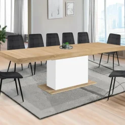 IDMarket Table à manger extensible rectangle 12 personnes* Collection Design|Collection Moderne