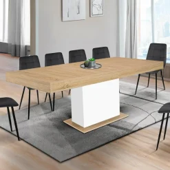 IDMarket Table à manger extensible rectangle 12 personnes* Collection Design|Collection Moderne