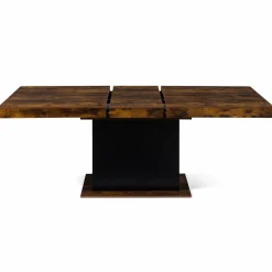 IDMarket Table à manger extensible bois effet vieilli et noir 6-10 personnes 160-200 cm* Collection Design|Collection Vintage