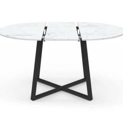 IDMarket Table à manger extensible ronde 4-8 personnes noire* Tables|Tables Et Chaises