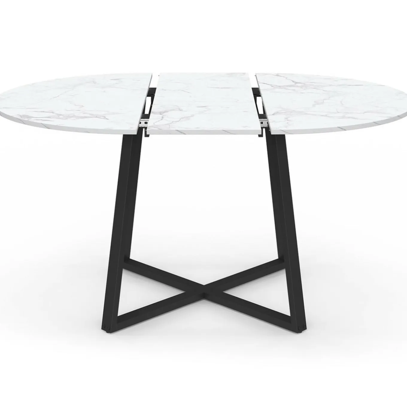 IDMarket Table à manger extensible ronde 4-8 personnes noire* Tables|Tables Et Chaises