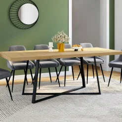IDMarket Table à manger extensible rectangle 160-200 cm 6-10 personnes bois et noir* Collection Design|Collection Moderne