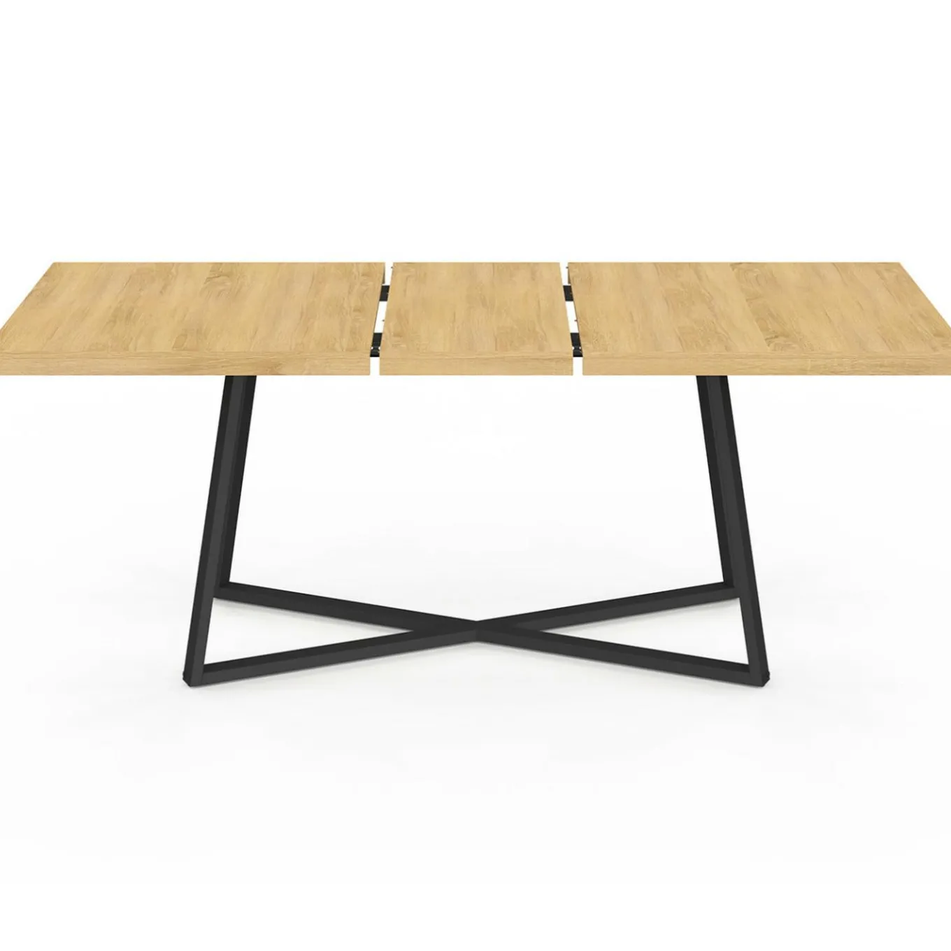 IDMarket Table à manger extensible rectangle 160-200 cm 6-10 personnes bois et noir* Collection Design|Collection Moderne