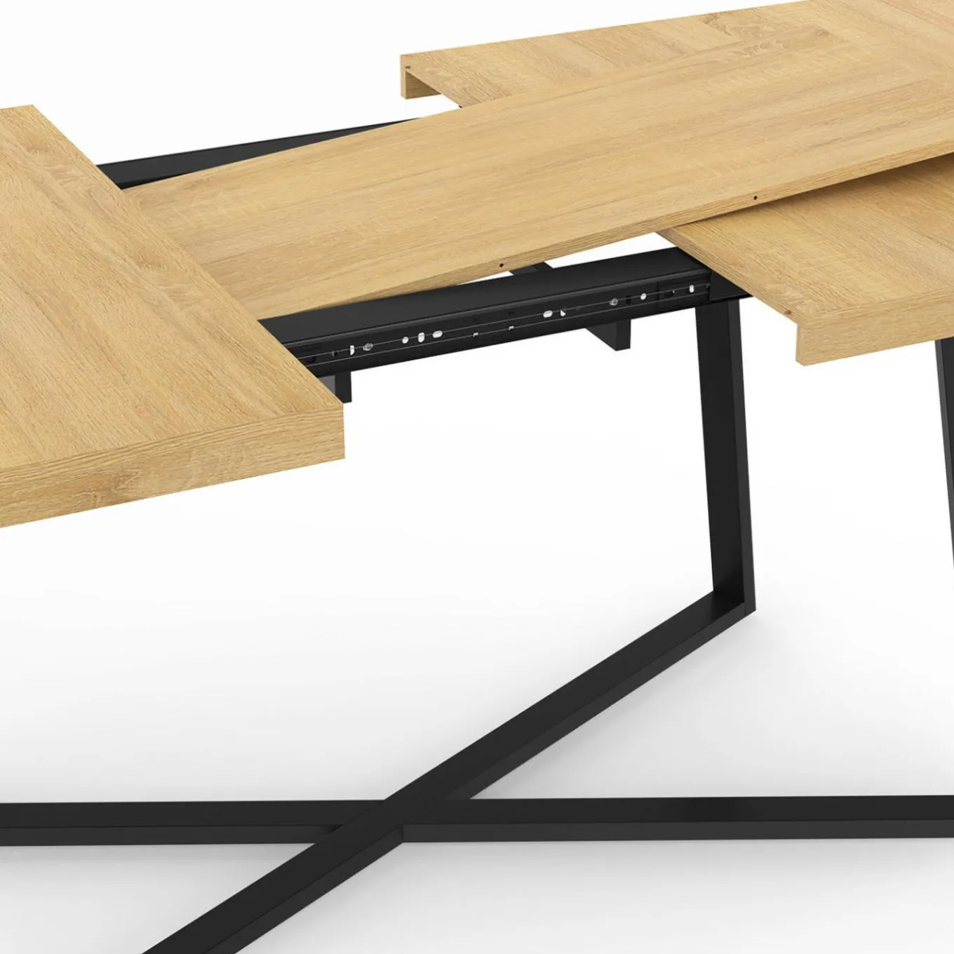 IDMarket Table à manger extensible rectangle 160-200 cm 6-10 personnes bois et noir* Collection Design|Collection Moderne