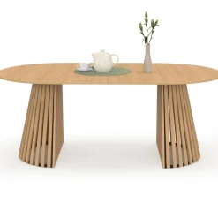 IDMarket Table à manger extensible ronde 4-10 personnes pied bois 110-200 cm* Tables|Collection Moderne
