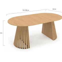IDMarket Table à manger extensible ronde 4-10 personnes pied bois 110-200 cm* Tables|Collection Moderne