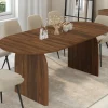 IDMarket Table à manger extensible japandi ovale 6-10 personnes noyer 160 - 200 cm* Meubles En Bois|Tables