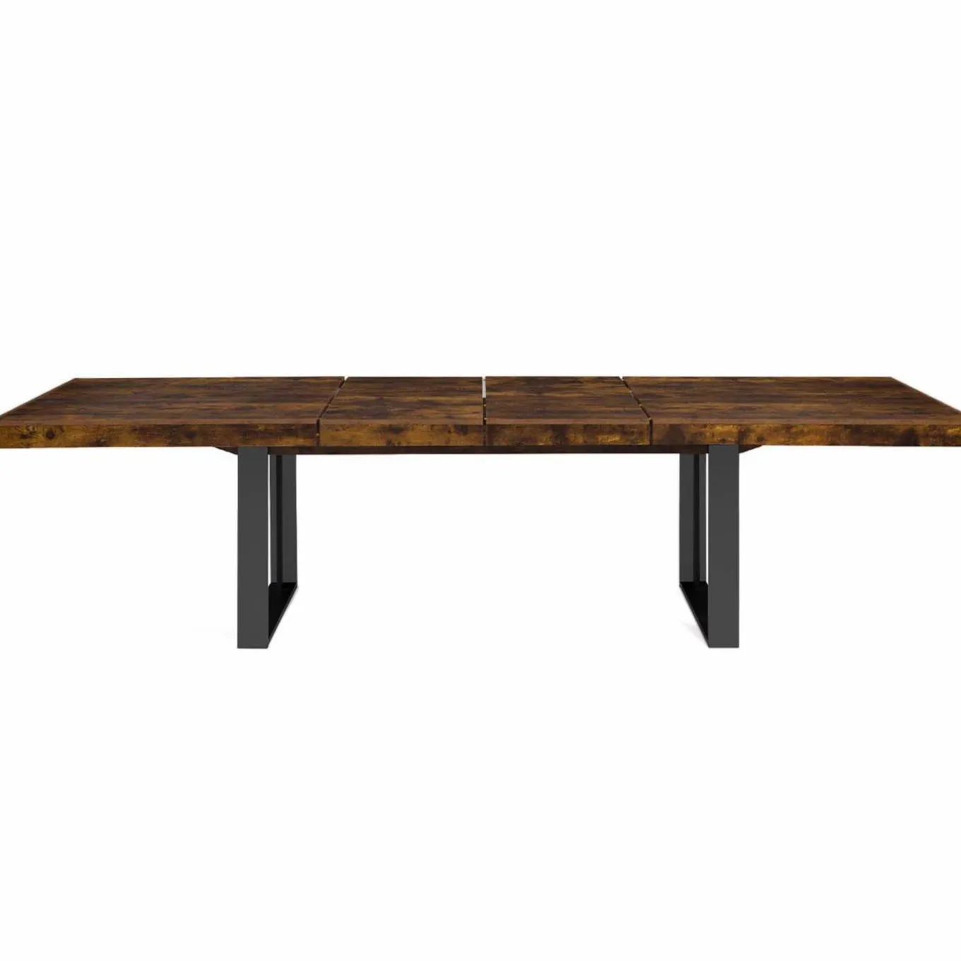 IDMarket Table à manger extensible rectangle bois et noir* Collection Design|Collection Vintage