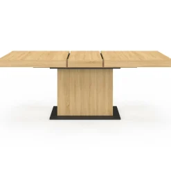 IDMarket Table à manger extensible rectangle bois et socle noir* Collection Design|Tables Et Chaises