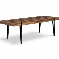 IDMarket Table à manger extensible en bois pieds épingle noir 8-12 personnes 200-240 cm* Collection Vintage|Tables