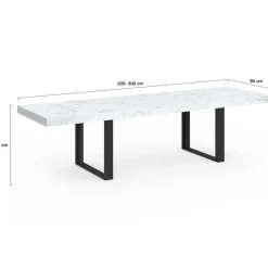 IDMarket Table à manger extensible rectangle 6 à 12 personnes* Tables|Tables Et Chaises