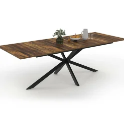 IDMarket Table à manger extensible rectangle pied araignée noir* Collection Vintage|Salle À Manger Complète