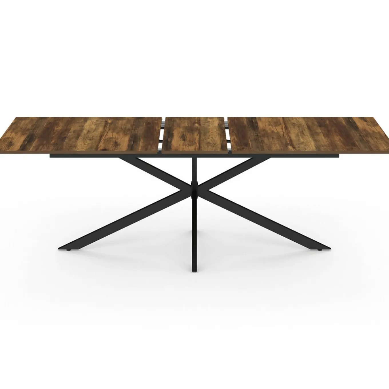 IDMarket Table à manger extensible rectangle pied araignée noir* Collection Vintage|Salle À Manger Complète