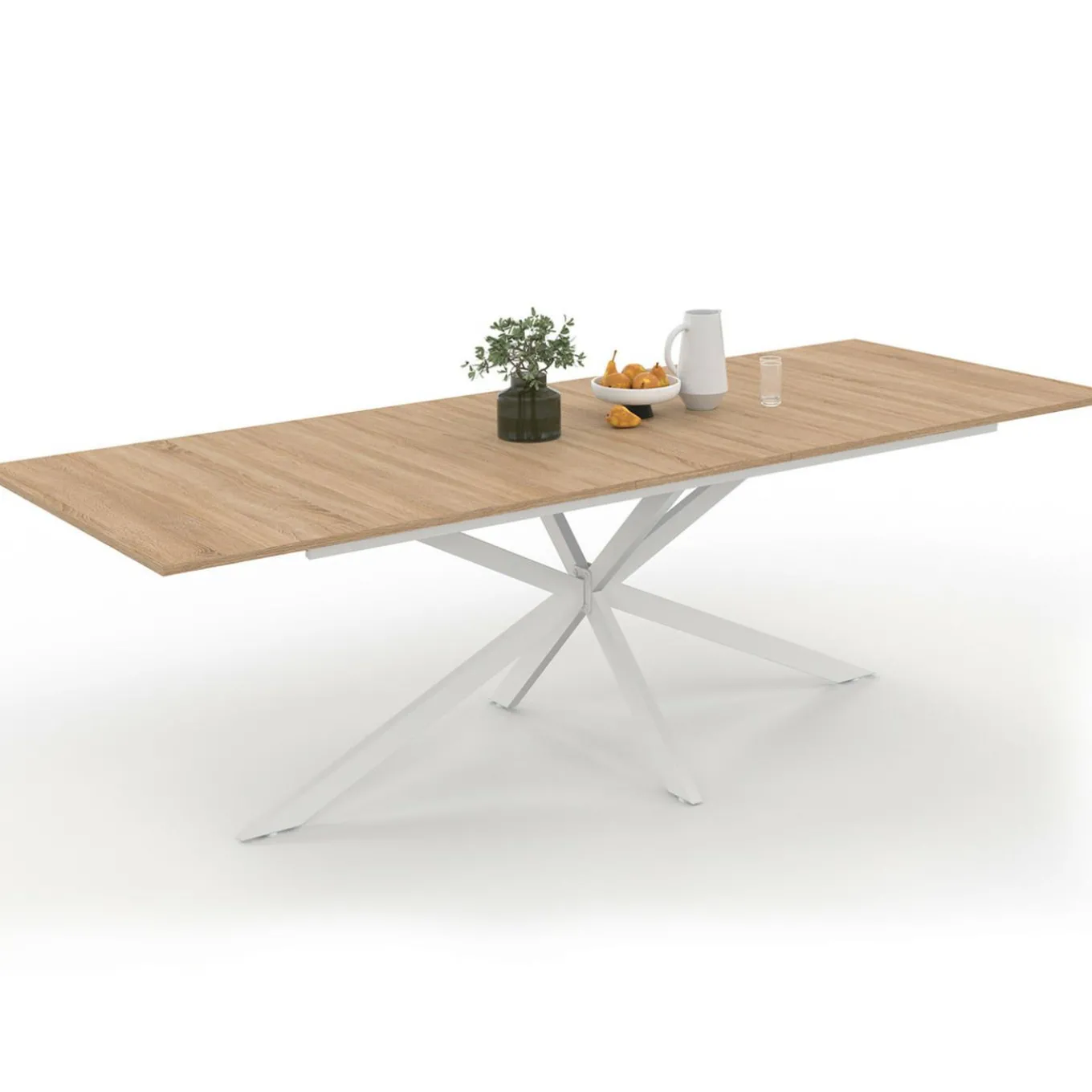IDMarket Table à manger extensible rectangle pied araignée bois* Salle À Manger Complète|Tables Et Chaises