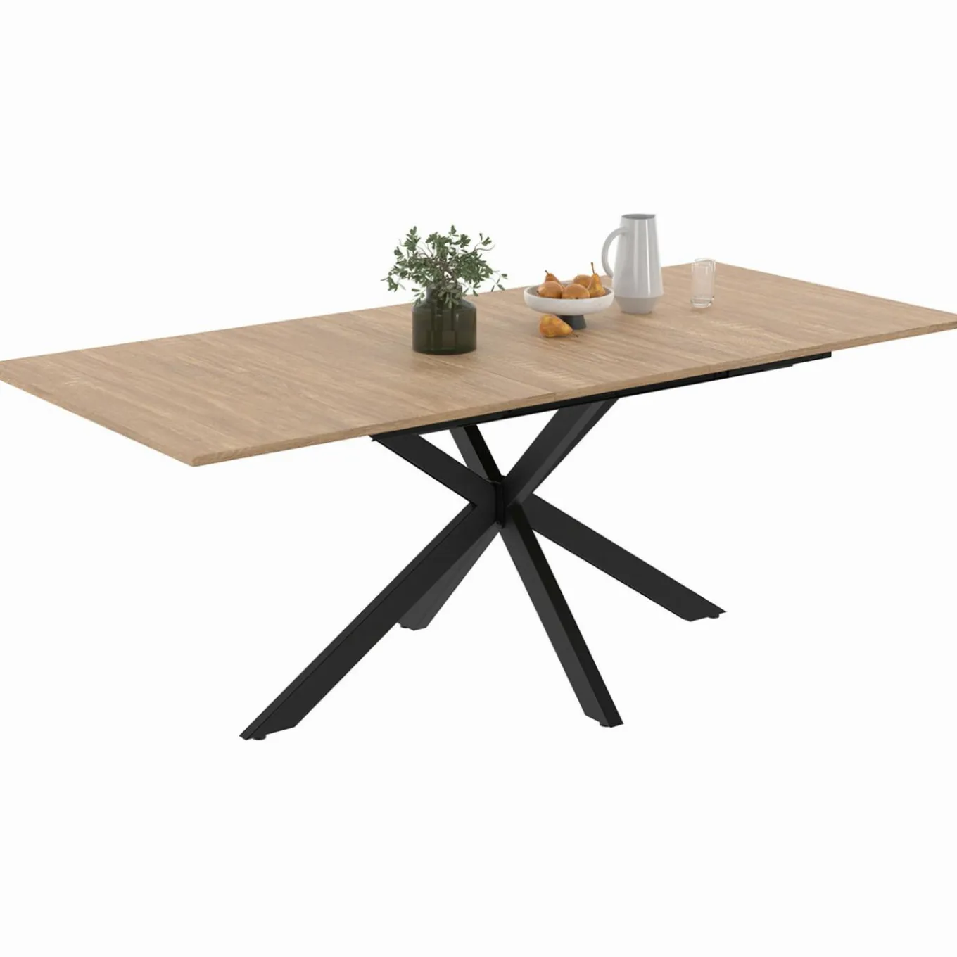 IDMarket Table à manger extensible 6-10 personnes bois et noir 160-200 cm* Collection Industrielle|Salle À Manger Complète