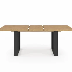 IDMarket Table à manger extensible rectangulaire effet chevrons et noir* Collection Design|Tables