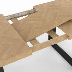 IDMarket Table à manger extensible rectangulaire effet chevrons et noir* Collection Design|Tables