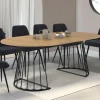 IDMarket Table à manger extensible ronde 4-10 personnes bois et noir 110 - 200 cm* Tables|Tables Et Chaises