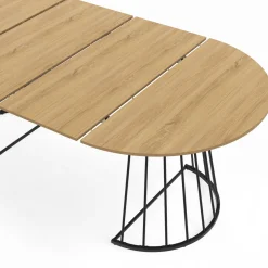 IDMarket Table à manger extensible ronde 4-10 personnes bois et noir 110 - 200 cm* Tables|Tables Et Chaises
