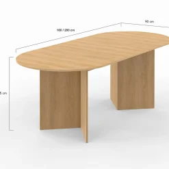 IDMarket Table à manger extensible ovale 160-200 cm bois façon hêtre 6-10 personnes* Meubles En Bois|Collection Design