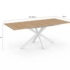 IDMarket Table à manger extensible rectangulaire bois et blanc* Tables
