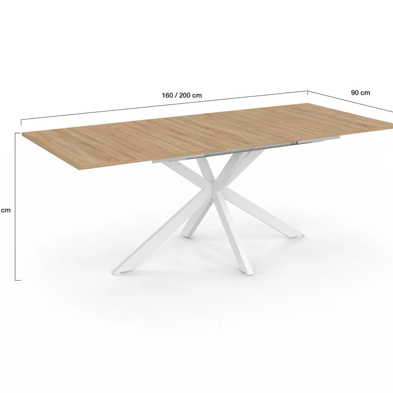 IDMarket Table à manger extensible rectangulaire bois et blanc* Tables