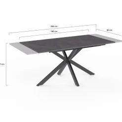 IDMarket Table à manger extensible 6 à 10 personnes avec plateau effet béton pied araignée* Collection Design|Tables