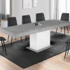 IDMarket Table à manger extensible béton et blanc 6-10 personnes 160-200 cm* Collection Design|Collection Moderne