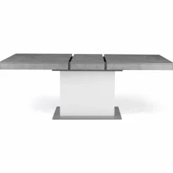 IDMarket Table à manger extensible béton et blanc 6-10 personnes 160-200 cm* Collection Design|Collection Moderne