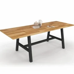 IDMarket Table à manger extensible rectangulaire bois et noir* Meubles En Bois|Tables