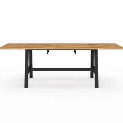 IDMarket Table à manger extensible rectangulaire bois et noir* Meubles En Bois|Tables